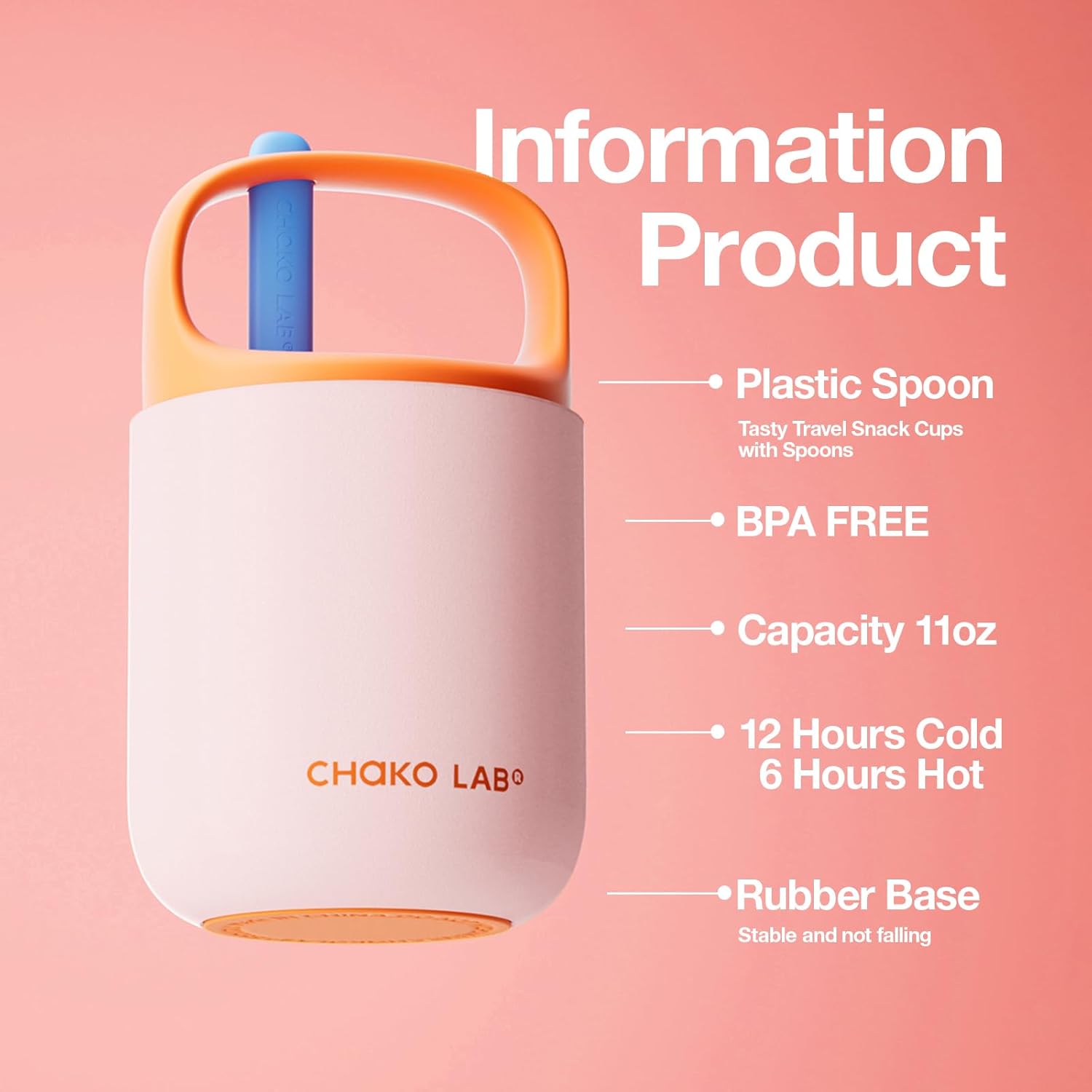 Термос Chako Lab BaoBao 450 мл рожевий для їжі та напоїв