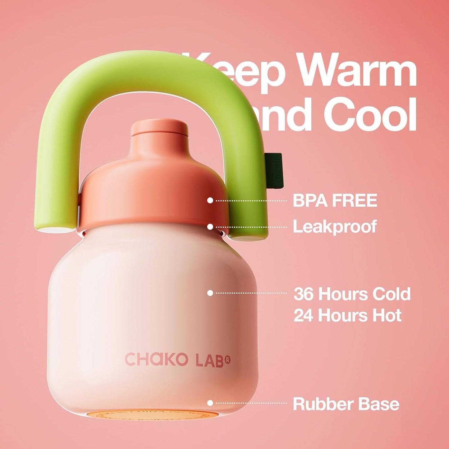 Герметичне термогорнятко Chako Lab LinLin Pot 1000 мл рожева