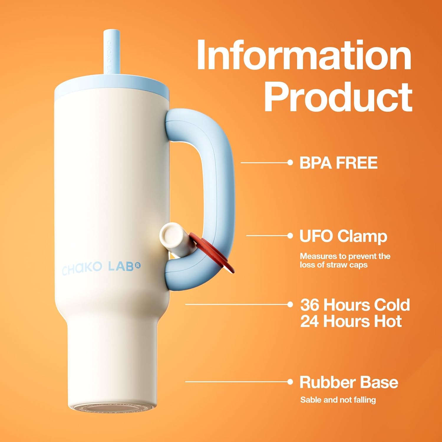 Термос Chako Lab BaWang білий з подвійними стінками