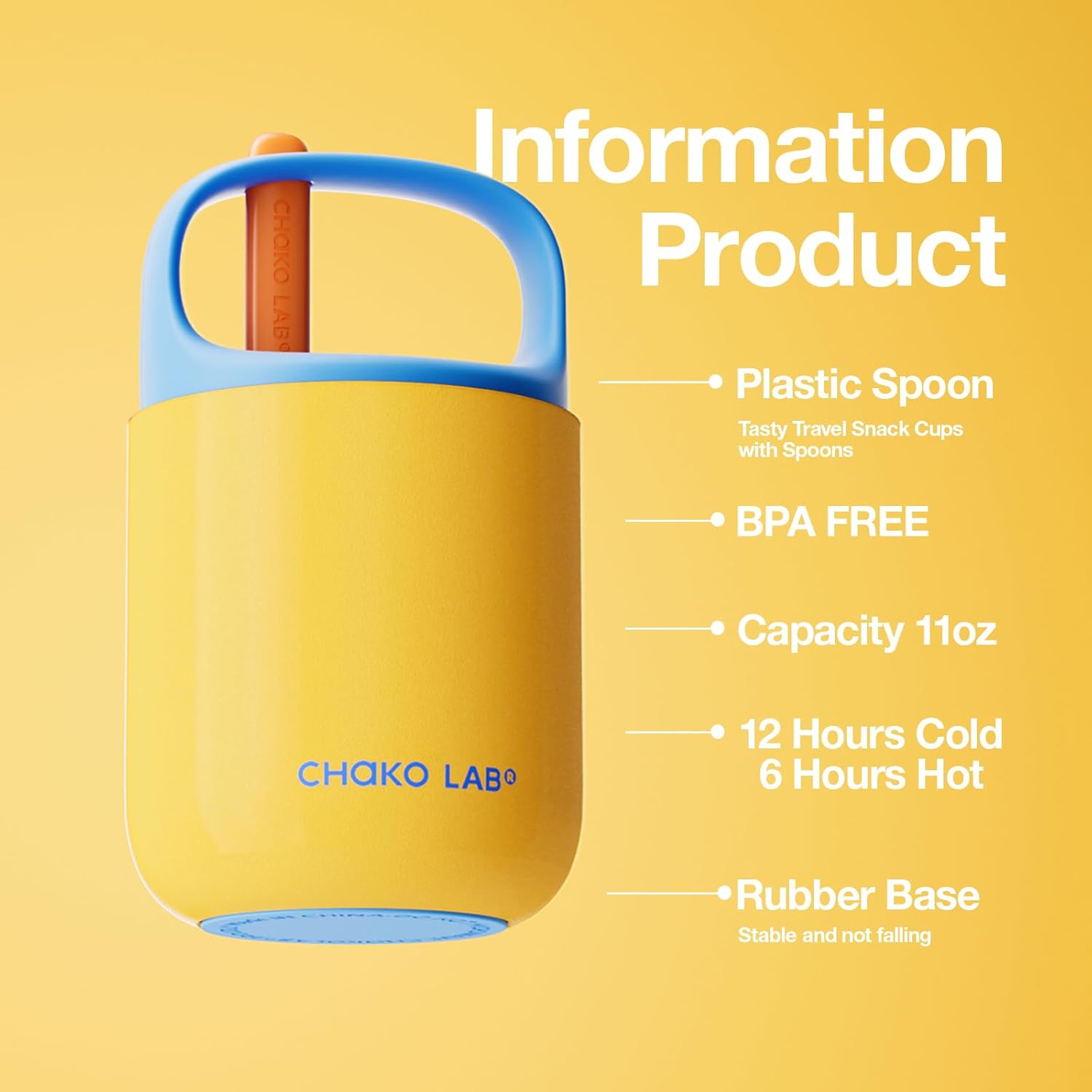 Герметичний жовтий термос Chako Lab BaoBao з вакуумною ізоляцією