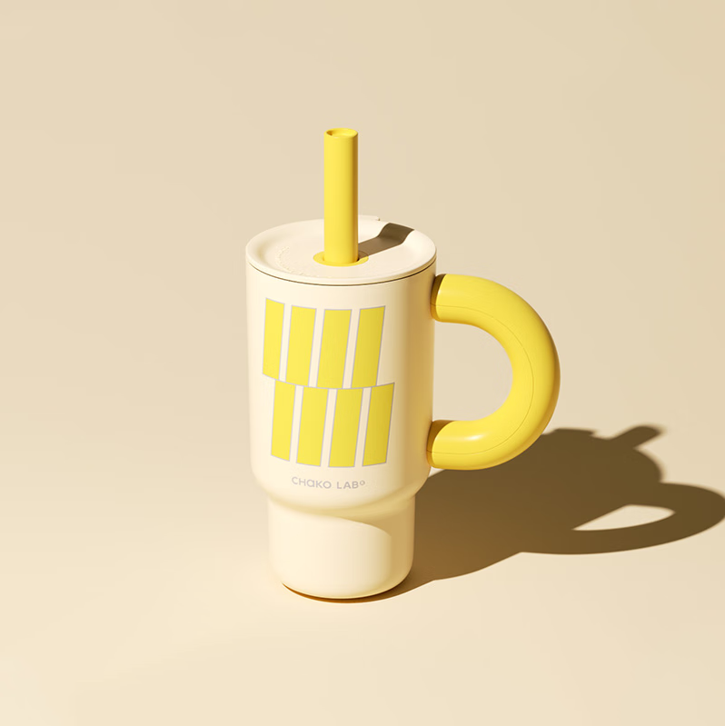 Жовтий термос Chako Lab BaBa 900 мл з ручкою