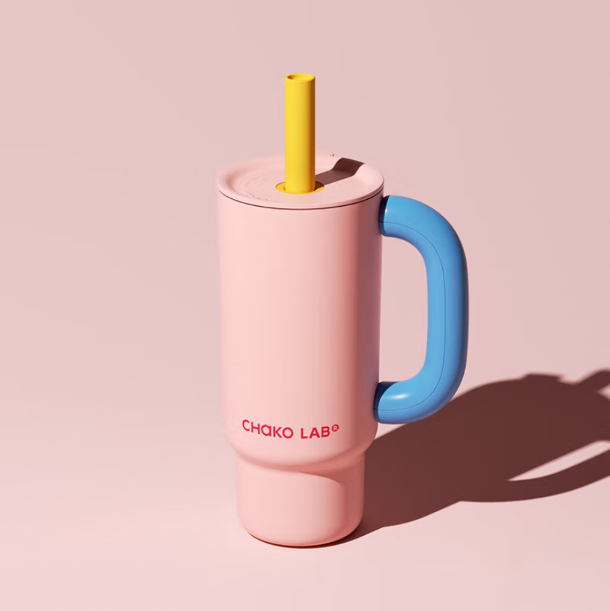 Рожевий термос Chako Lab BaBa 1140 мл з ручкою