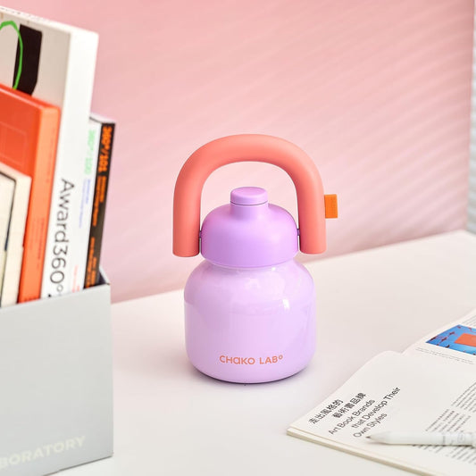 Пурпурна термочашка LinLin Pot з нержавіючої сталі та силіконовою трубочкою