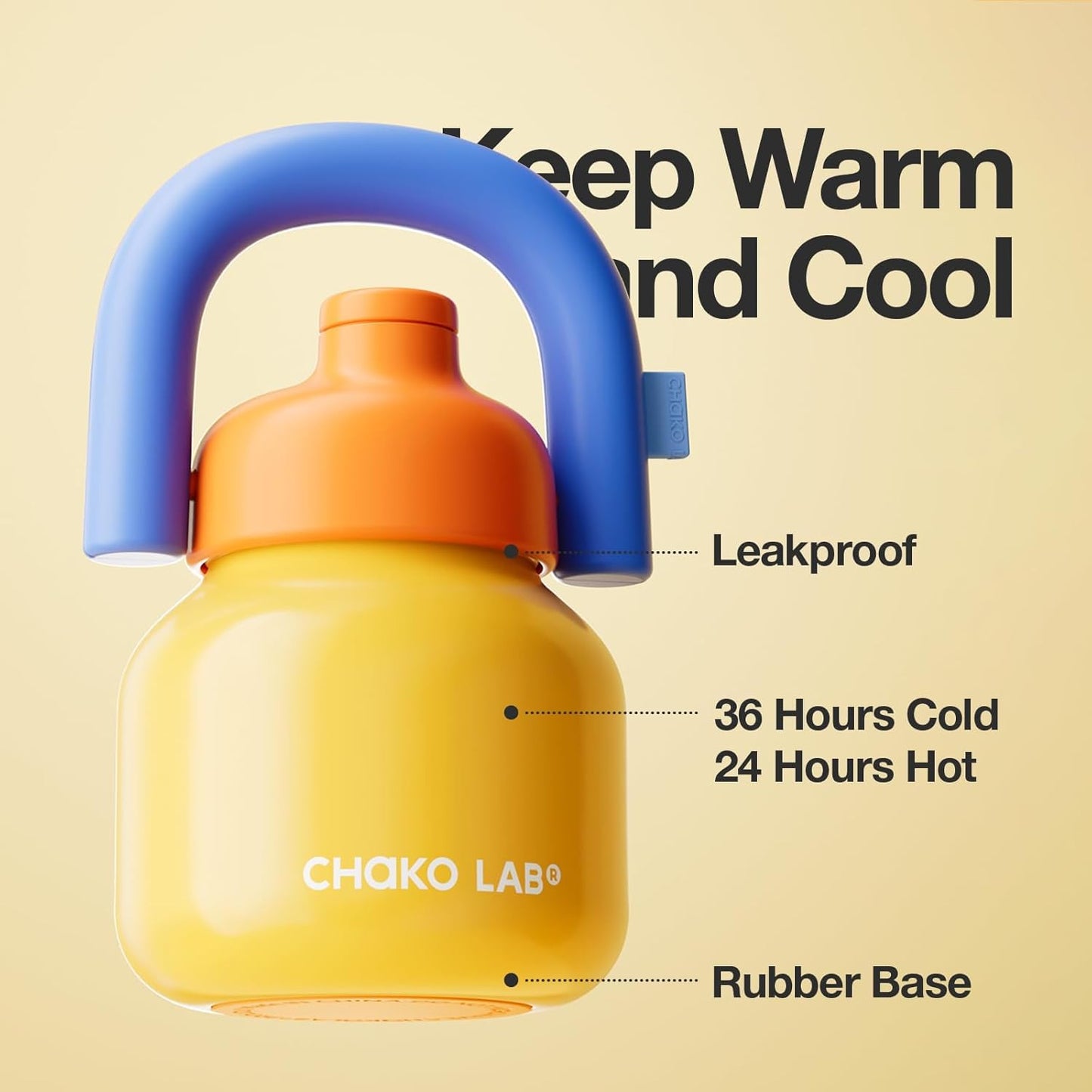 Жовте термогорнятко Chako Lab LinLin Pot 1000 мл з нержавіючої сталі